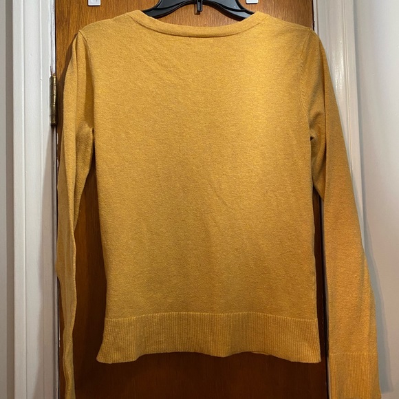 Gold colored, long sleeve, button up cardigan - Picture 2 of 2